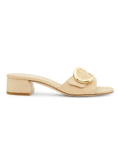 Stuart Weitzman Women's Benni 35mm Raffia Sandals In Natural