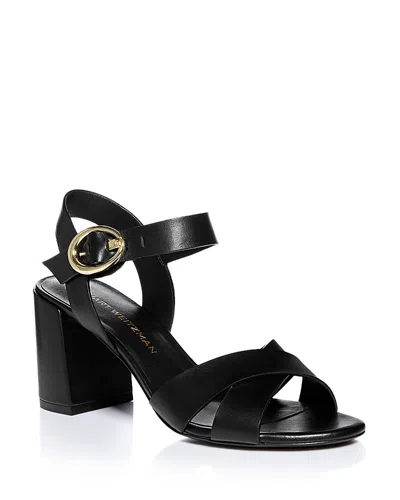 Stuart Weitzman Women's Benni Block 75 Sandals In Black