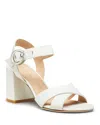 Stuart Weitzman Benni Leather Crisscross Ankle-strap Sandals In White