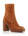 Stuart Weitzman Women's Bethenny 80 Block Heel Booties In Coffee Tan