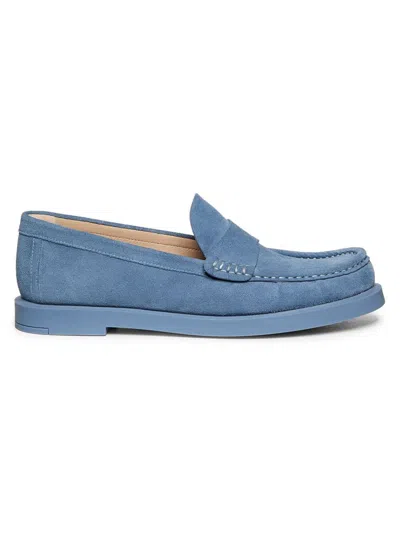 Stuart Weitzman Blake Luxe Suede Slip-on Loafers In Blue Steel