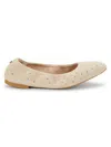 STUART WEITZMAN WOMEN'S BLING EMBELLISHED SUEDE BALLET FLATS