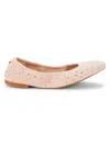 STUART WEITZMAN WOMEN'S BLING EMBELLISHED SUEDE BALLET FLATS