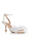 Stuart Weitzman Women's Blushing Bow 75 Mid Heel Sandals In Cream/white