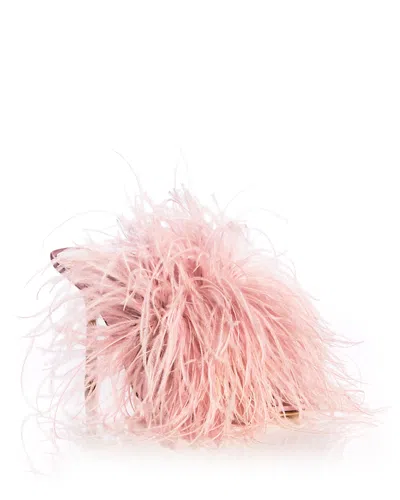 Stuart Weitzman Women's Boa 100 Satin Feather Trimmed Mules In Multi