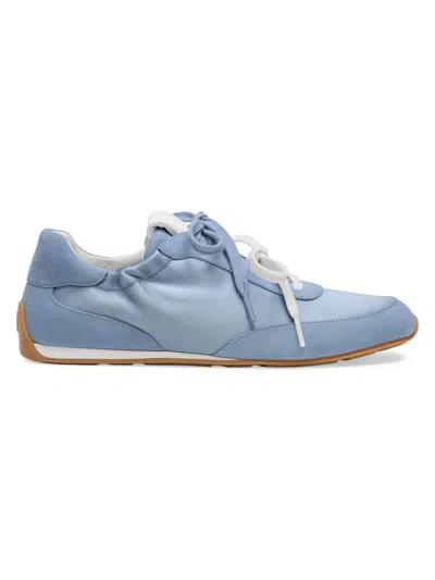 Stuart Weitzman Women's Bond Ruche Suede & Satin Sneakers In Blue