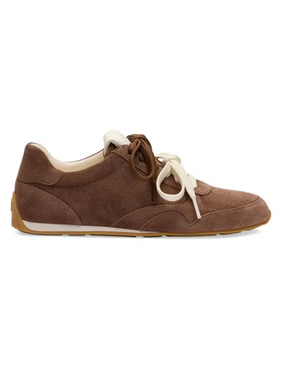 Stuart Weitzman Women's Bond Sport Suede Low-top Sneakers In Brown