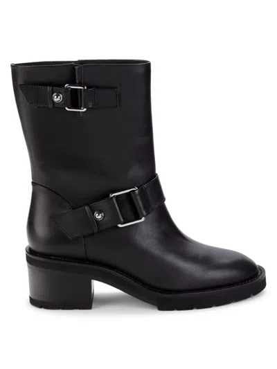 Stuart Weitzman Women's Boulevard Leather Belted Ankle Boots In Black