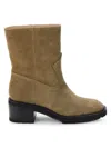 Stuart Weitzman Women's Boulevard Suede Anlke Boots In Khaki