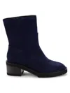 Stuart Weitzman Women's Boulevard Suede Anlke Boots In Nice Blue