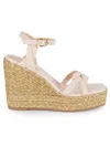 Stuart Weitzman Women's Braida Max Leather Espadrille Wedge Sandals In Rosewater