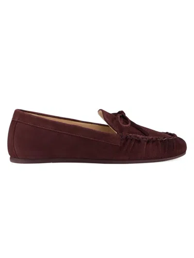 Stuart Weitzman Britt Bow Suede Loafer In Multi