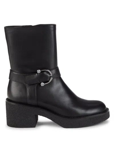 Stuart Weitzman Women's Buckle Leather Boots In Black