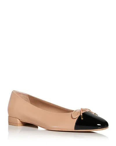 Stuart Weitzman Women's Cap Toe Ballet Flats In Adobe/black