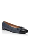 Stuart Weitzman Women's Cap Toe Ballet Flats In Blue Steel