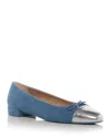 Stuart Weitzman Women's Cap Toe Ballet Flats In Washed/silver