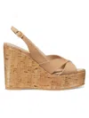 STUART WEITZMAN WOMEN'S CARMEN 110MM PATENT LEATHER WEDGE SANDALS