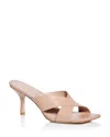 Stuart Weitzman Square-toe Leather Mules In Adobe