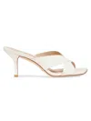 Stuart Weitzman 75mm Square-toe Leather Mules In Seashell