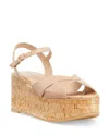 Stuart Weitzman Carmen Midi Wedge Sandal In Adobe
