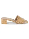 Stuart Weitzman Cayman Cork Mule Sandals In Cork