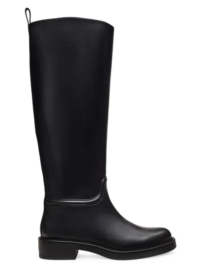 Stuart Weitzman Women's Celia 40mm Leather Riding Boots In Black