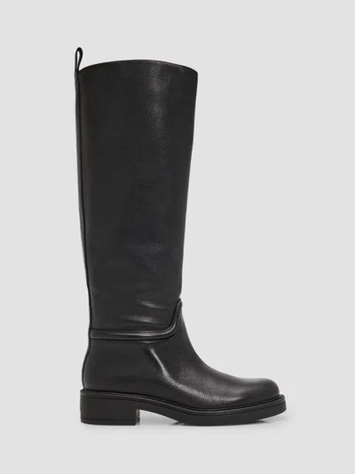 Stuart Weitzman Women's Celia Leather Riding Boots In Black