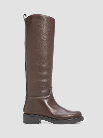 Stuart Weitzman Women's Celia Leather Riding Boots In Brown