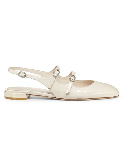 Stuart Weitzman Women's Clarice Patent Leather Slingback Flats In Seashell