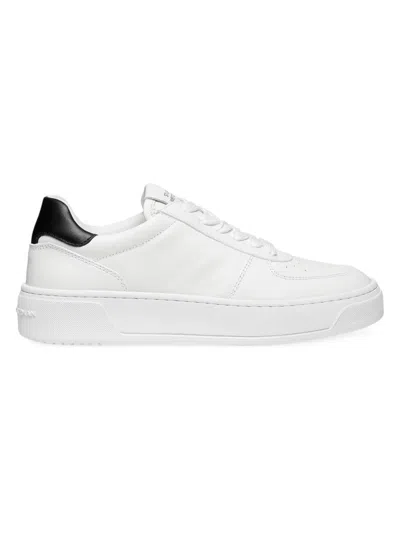 Stuart Weitzman Women's Courtside Low-top Leather Sneakers In White Black