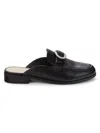Stuart Weitzman Crystal Buckle Mule In Black