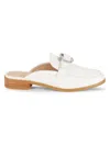 Stuart Weitzman Crystal Buckle Mule The Sw Outlet In White