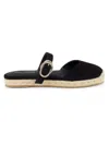 Stuart Weitzman Crystal Buckle Suede Espadrille In Black