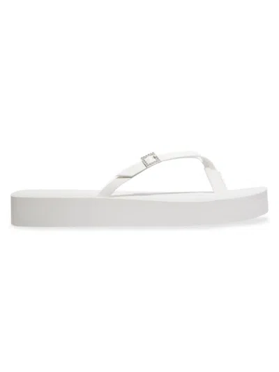 Stuart Weitzman Toe Strap Sandals In White