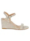 Stuart Weitzman Dancer 75 Leather Canvas Sandals In Natural