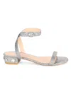 Stuart Weitzman Women's Dancer Glitter Ankle Loop Sandals In Blue Multi