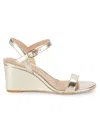 Stuart Weitzman Dancer Wedge Sandal In Platino