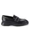 Stuart Weitzman Darcy Imitation Pearl Loafer In Black