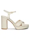 Stuart Weitzman Women's Dayna 100mm Leather Platform Sandals In Seashell