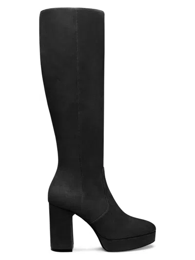 Stuart Weitzman Women's Dayna 100mm Suede Platform Boots In Black