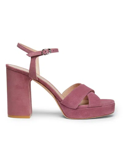 Stuart Weitzman Women's Dayna 100mm Suede Platform Sandals In Pink