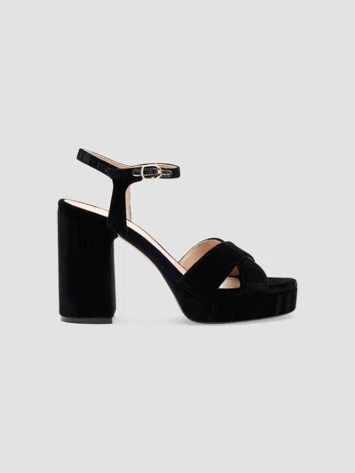 Stuart Weitzman Women's Dayna 110mm Suede Platform Sandals In Black