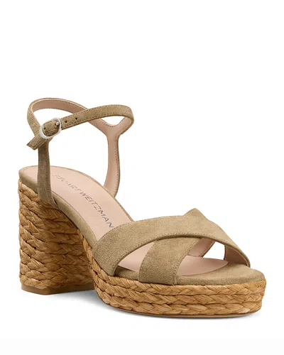 Stuart Weitzman Dayna Platform 80 Sandal In Brown