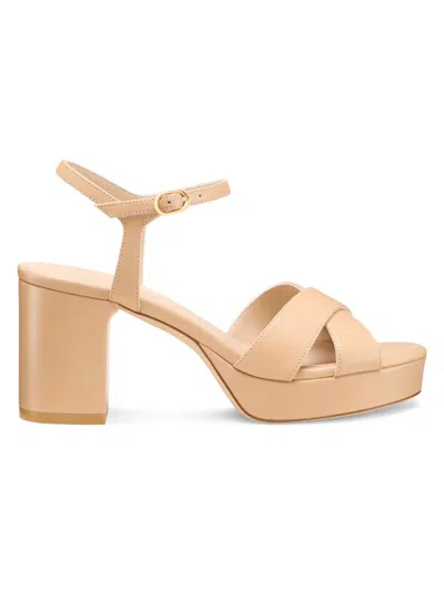 Stuart Weitzman Women's Dayna 80mm Leather Platform Sandals In Pink