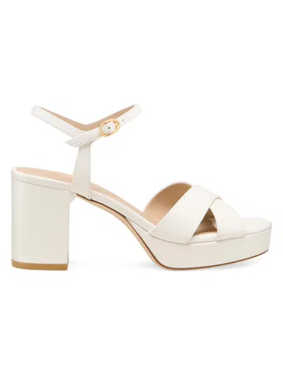 STUART WEITZMAN WOMEN'S DAYNA 80MM LEATHER PLATFORM SANDALS