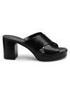 Stuart Weitzman 80mm Dayna Leather Platform Sandals In Black