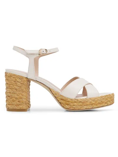 Stuart Weitzman 80mm Dayna Leather Espadrille Platform Sandals In Multi