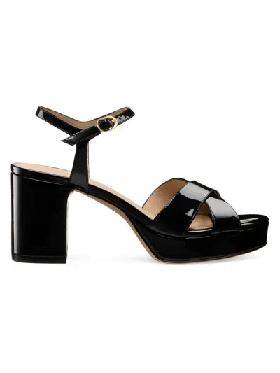 STUART WEITZMAN WOMEN'S DAYNA 80MM PATENT LEATHER PLATFORM SANDALS