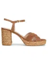 Stuart Weitzman 80mm Dayna Suede Espadrille Platform Sandals In Brown
