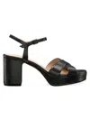 Stuart Weitzman Dayna Ankle Strap Platform Sandal In Black